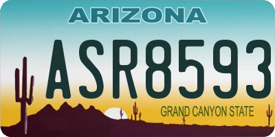 AZ license plate ASR8593