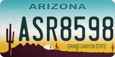 AZ license plate ASR8598