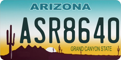 AZ license plate ASR8640
