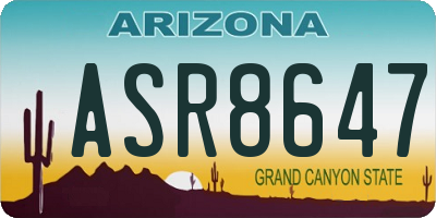 AZ license plate ASR8647