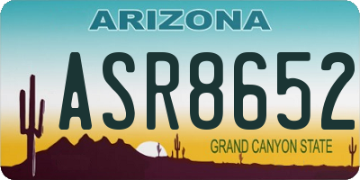 AZ license plate ASR8652