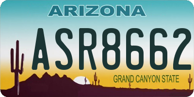 AZ license plate ASR8662