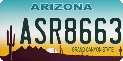 AZ license plate ASR8663