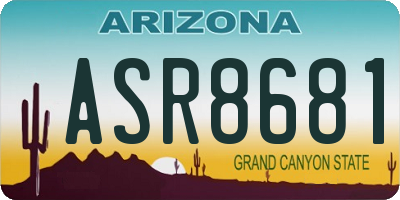 AZ license plate ASR8681