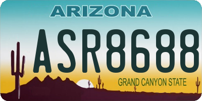 AZ license plate ASR8688