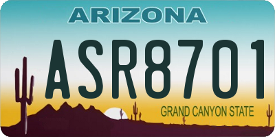 AZ license plate ASR8701