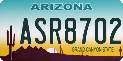 AZ license plate ASR8702