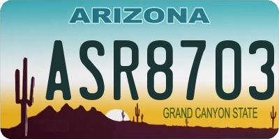 AZ license plate ASR8703
