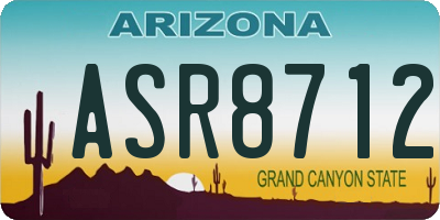 AZ license plate ASR8712