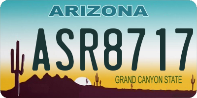 AZ license plate ASR8717