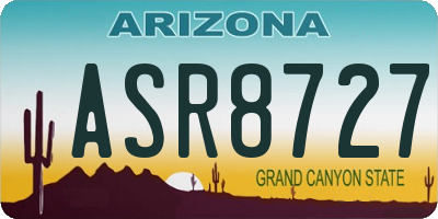 AZ license plate ASR8727