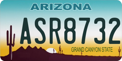 AZ license plate ASR8732