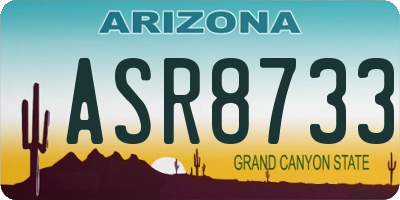 AZ license plate ASR8733