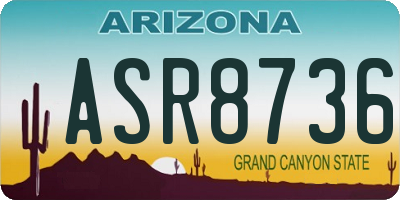 AZ license plate ASR8736