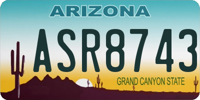 AZ license plate ASR8743