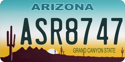 AZ license plate ASR8747