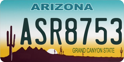 AZ license plate ASR8753