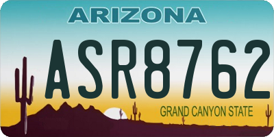 AZ license plate ASR8762