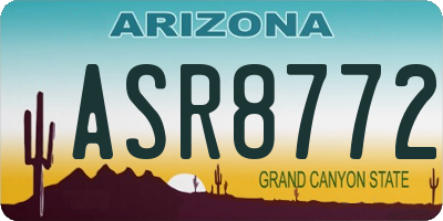AZ license plate ASR8772
