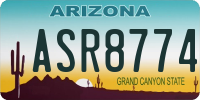 AZ license plate ASR8774