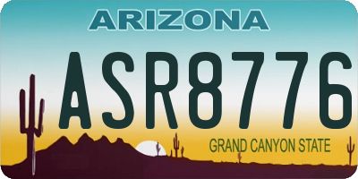 AZ license plate ASR8776