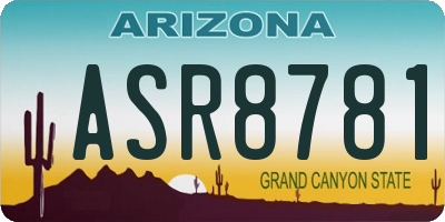 AZ license plate ASR8781