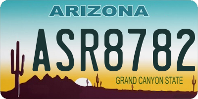 AZ license plate ASR8782