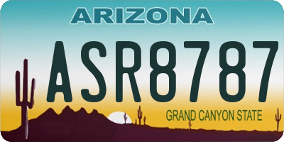 AZ license plate ASR8787