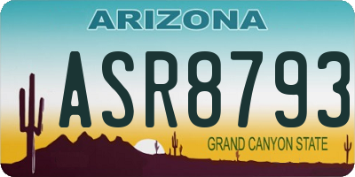 AZ license plate ASR8793
