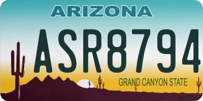 AZ license plate ASR8794