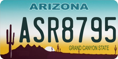 AZ license plate ASR8795