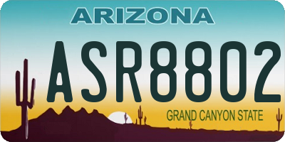 AZ license plate ASR8802
