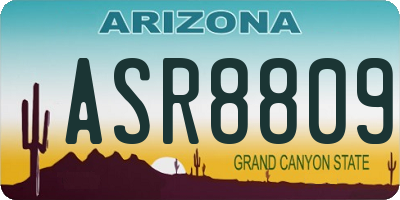 AZ license plate ASR8809