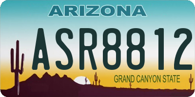 AZ license plate ASR8812