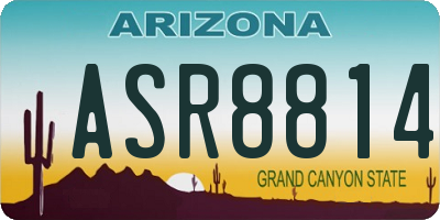 AZ license plate ASR8814