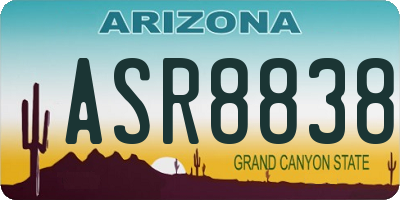 AZ license plate ASR8838