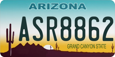 AZ license plate ASR8862