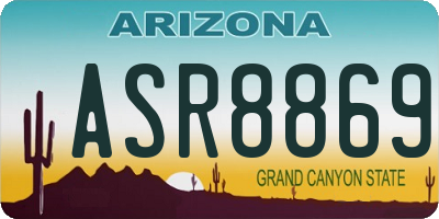 AZ license plate ASR8869