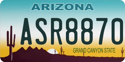 AZ license plate ASR8870
