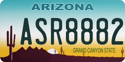 AZ license plate ASR8882