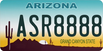 AZ license plate ASR8888