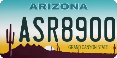 AZ license plate ASR8900