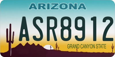 AZ license plate ASR8912