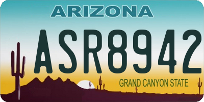 AZ license plate ASR8942