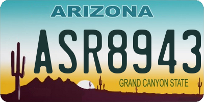 AZ license plate ASR8943