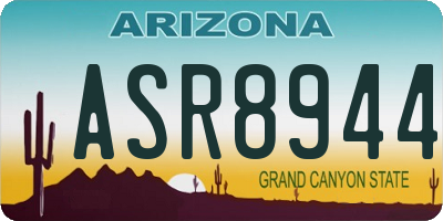 AZ license plate ASR8944
