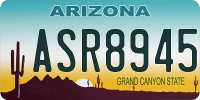 AZ license plate ASR8945