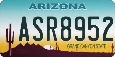 AZ license plate ASR8952