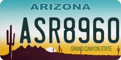 AZ license plate ASR8960