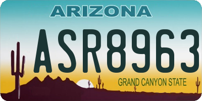 AZ license plate ASR8963
